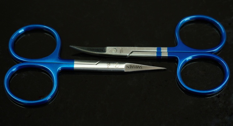 Smhaen 4'' Tungsten Carbide Curved Midge Scissor Blue